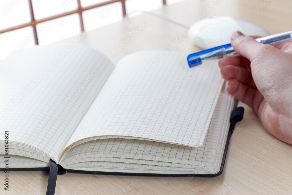 notebook at a desk notebook at a desk