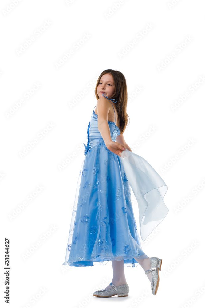 Nice girl in blue dress
