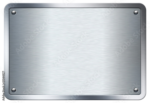 Stock image of a metal plate isolated on white background