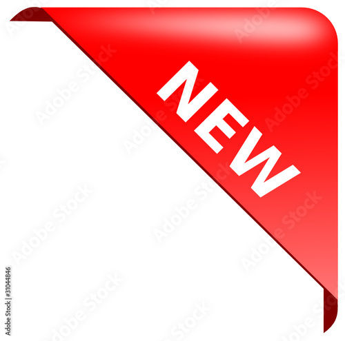 New red corner business ribbon