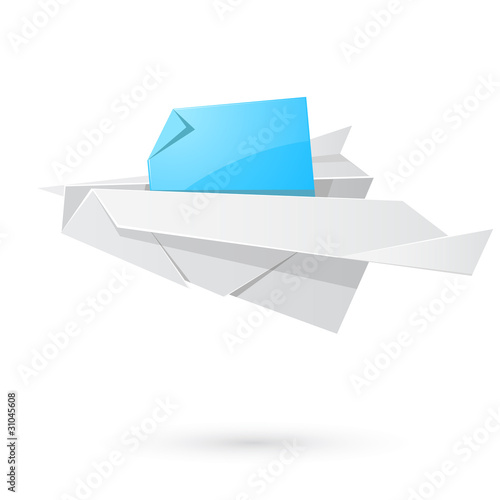 Paper airplane carrying the message