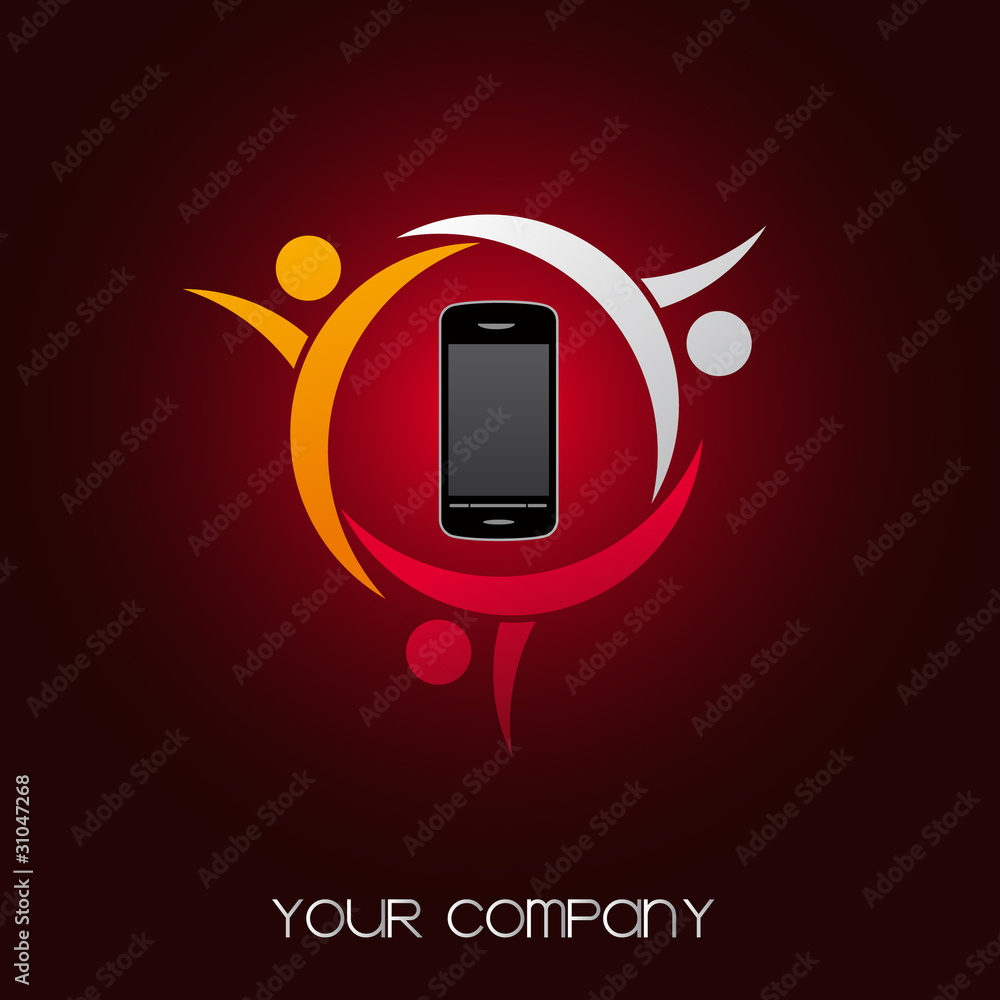 Vecteur Stock logo entreprise, smartphone, telephone portable | Adobe Stock