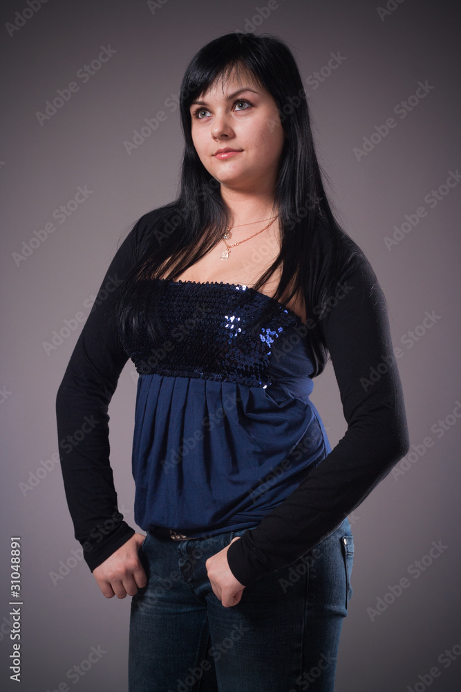 Fototapeta premium Girl portrait in jeans