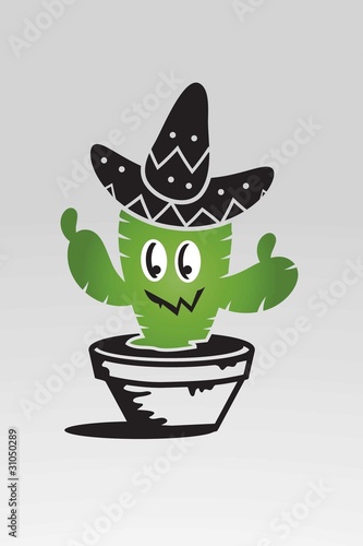 Kaktus mit Sombrero Hut