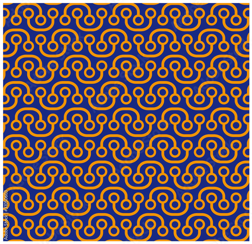 Muster orange-dkl.Blau