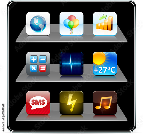 Square high-detailed icons.