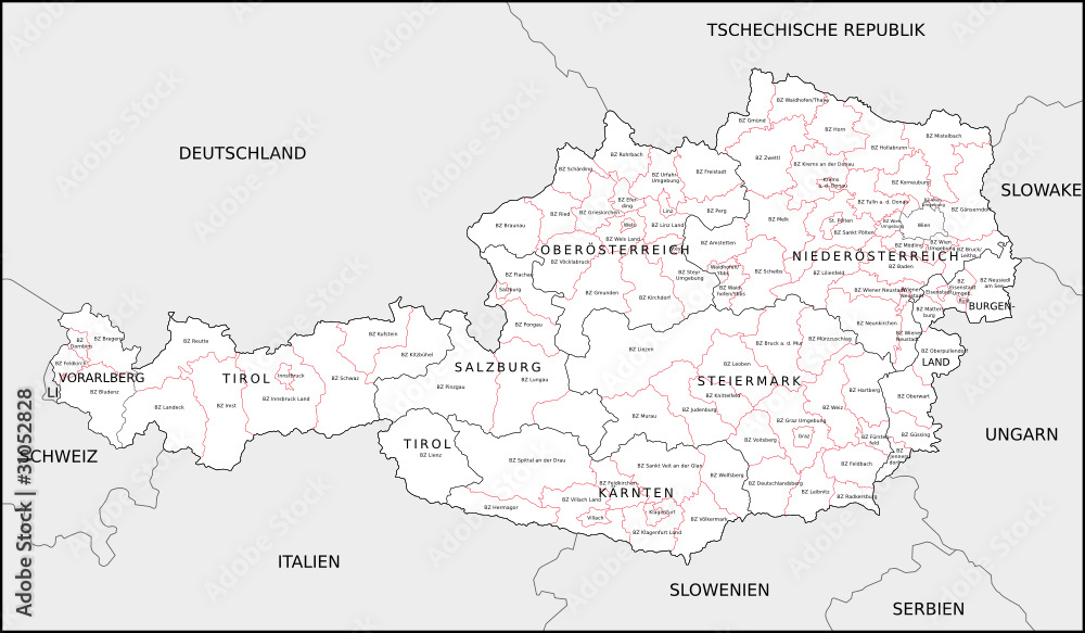 Österreich, Bundesland, Bezirk