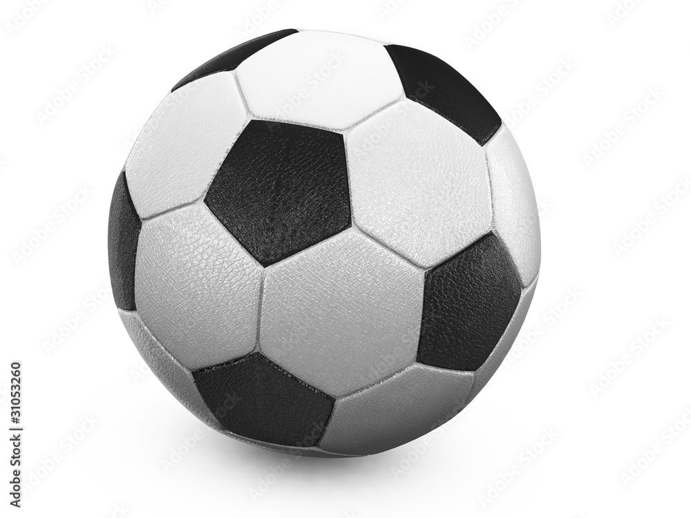 Fototapeta premium 3d single soccer ball isolated on white background