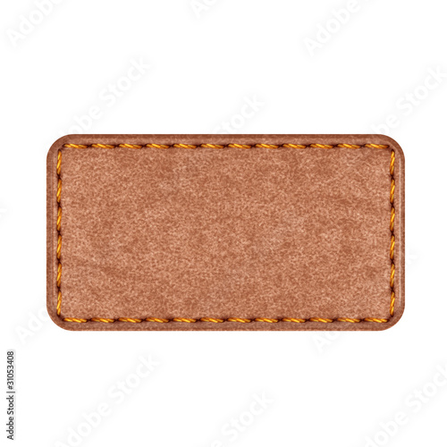 Blank jeans label isolated on white