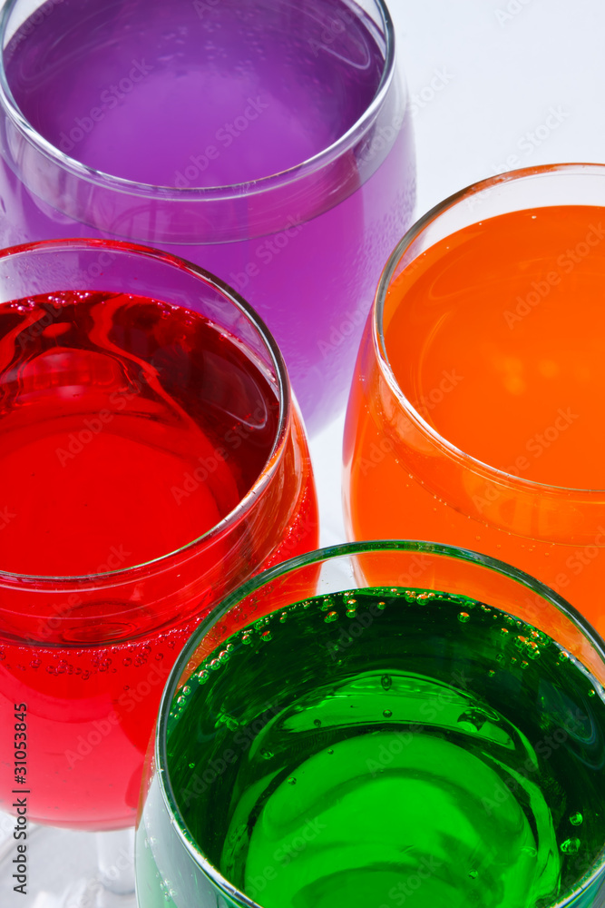 Glasses with colorful soda Glasses with colorful soda