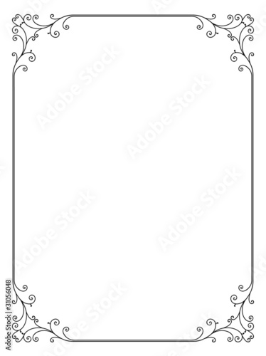Vector floral ornamental decorative frame