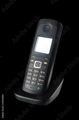 Wallpaper Mural Wireless telephone on black background with clipping path. Torontodigital.ca