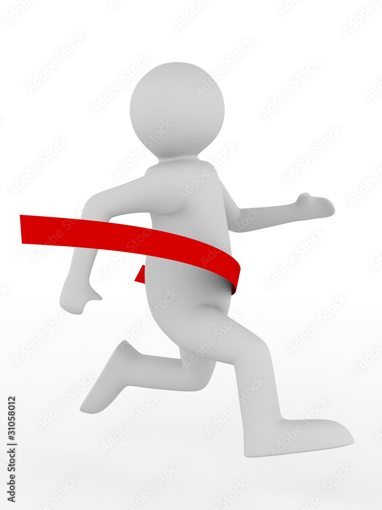 running man on white background. Isolated 3D image running man on white background. Isolated 3D image