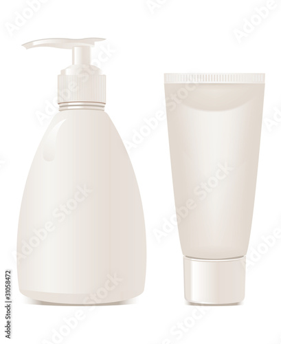 vector cosmetics soap and gel containers