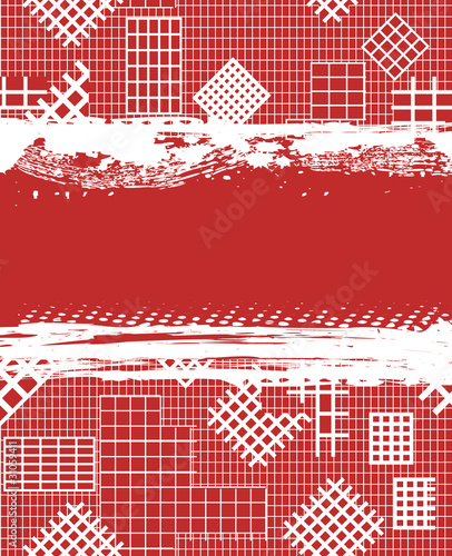 Grunge red background with white cages