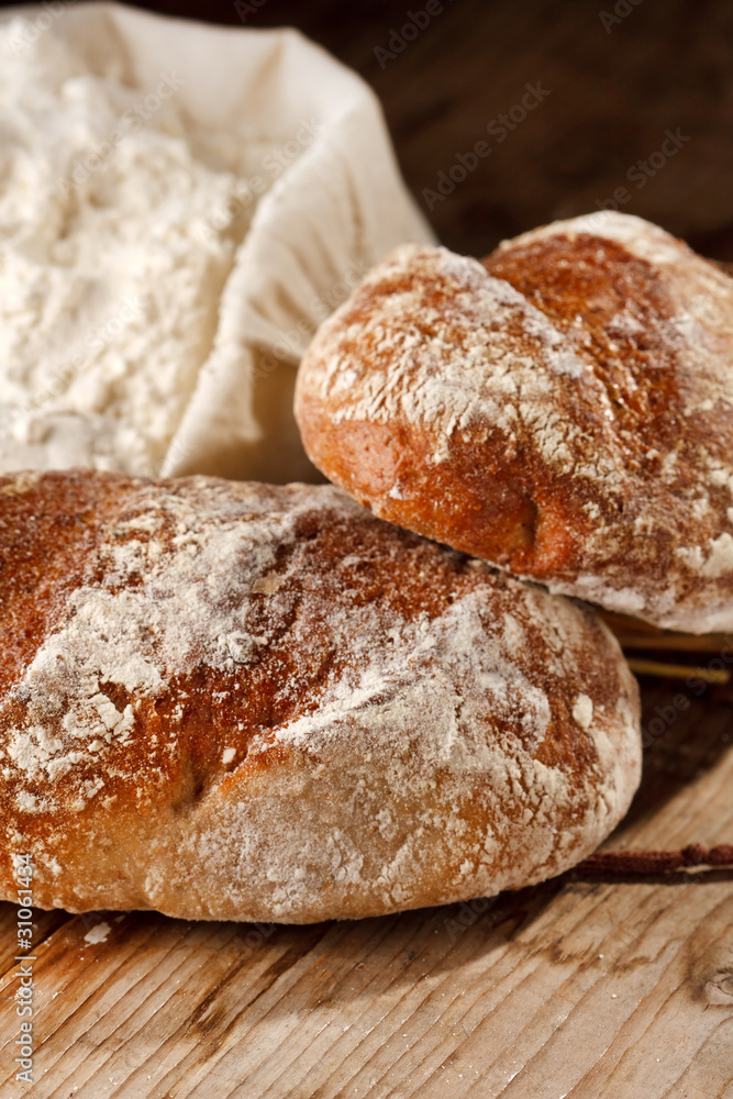 fresh bread on the table