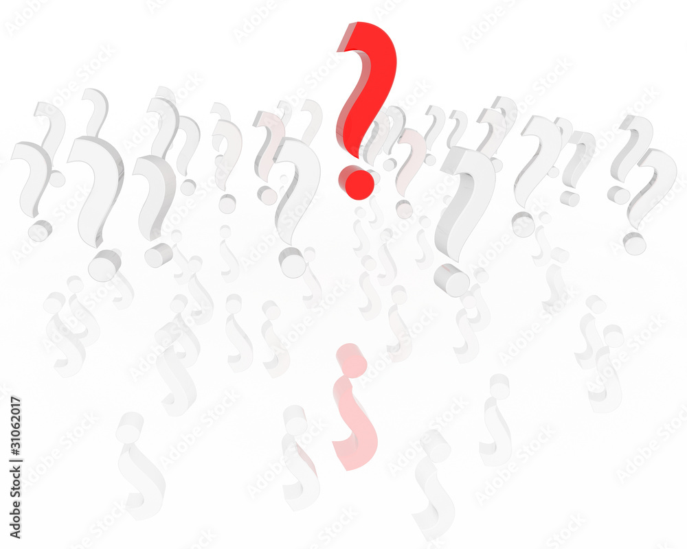 3D rendering of question marks 3D rendering of question marks