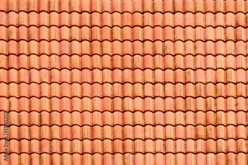 Pattern of red roof tiles