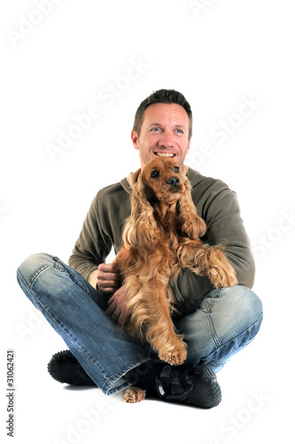 cocker anglais et son maitre