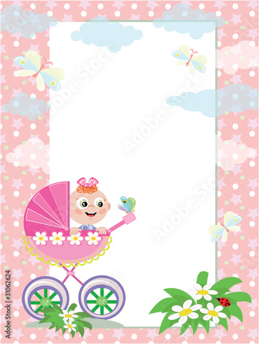 Frame with baby girl