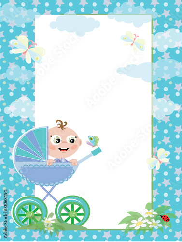 Frame with baby boy