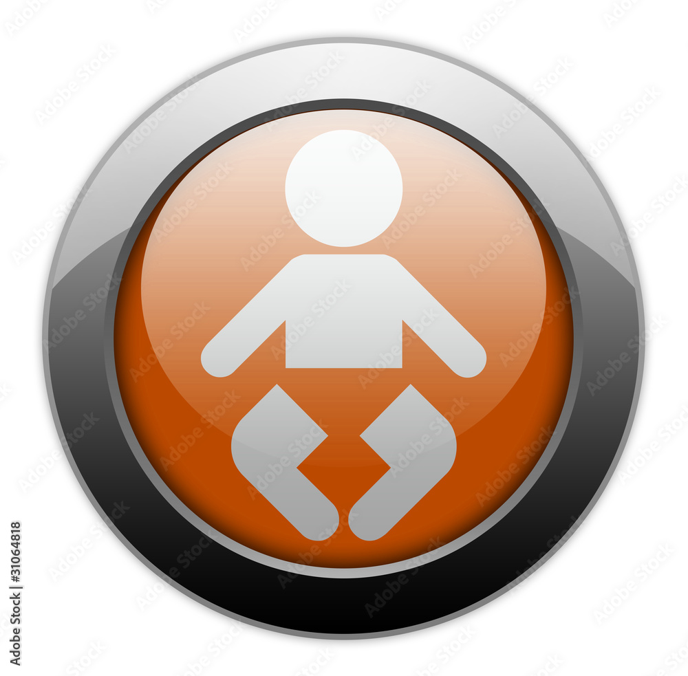 Orange Metallic Orb Button Orange Metallic Orb Button