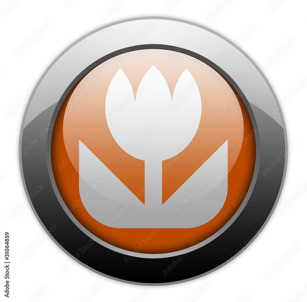 Orange Metallic Orb Button Orange Metallic Orb Button