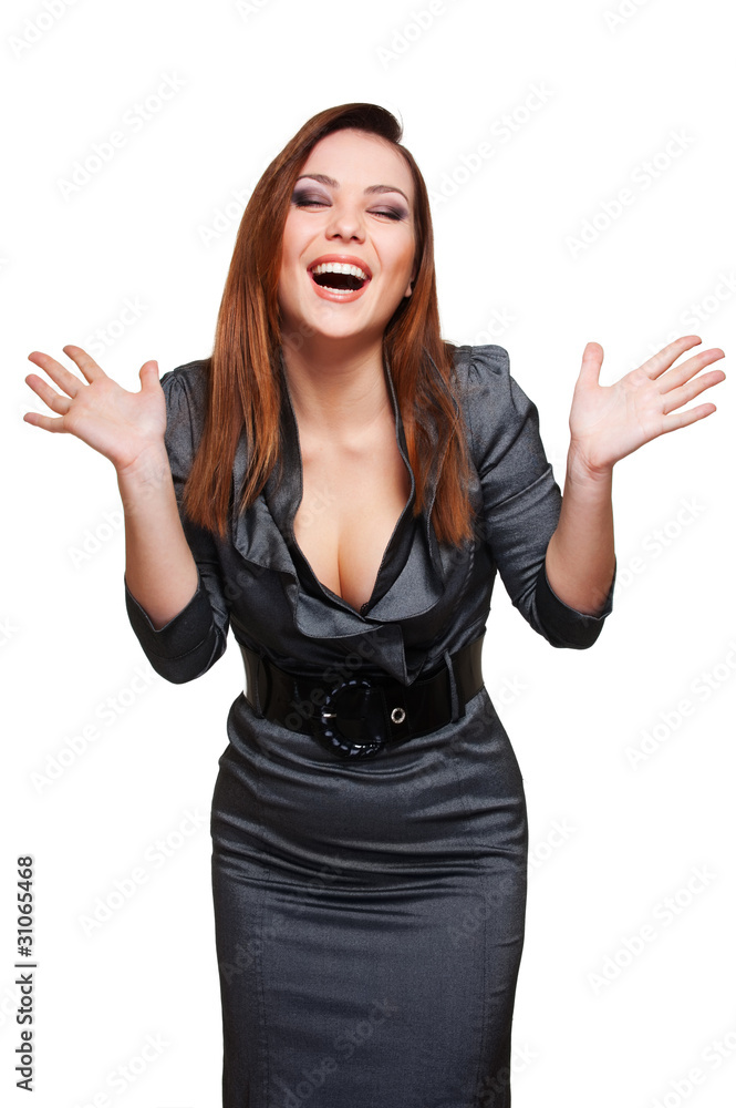 cheerful attractive woman cheerful attractive woman