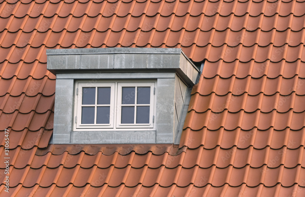 Roof with red tiling and dormer Roof with red tiling and dormer