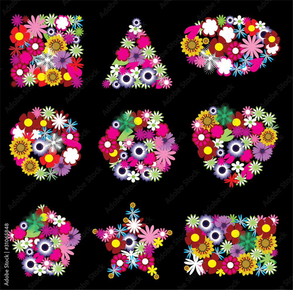 vector floral shapes
