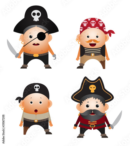 Set of cartoon pirates