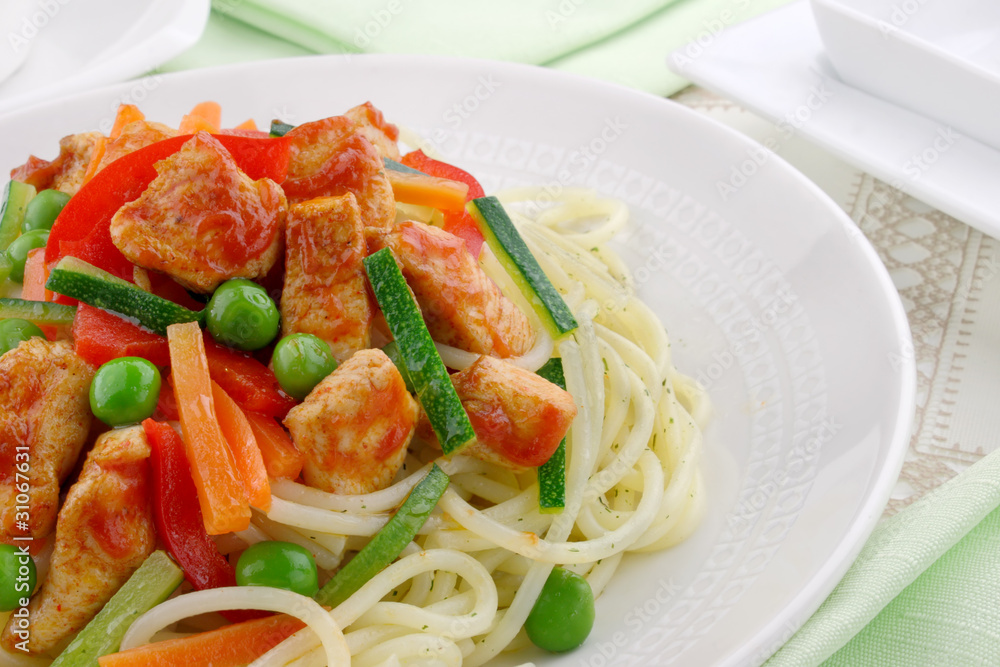 Pasta with chicken and vegetables Pasta with chicken and vegetables