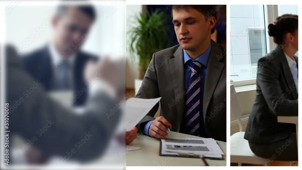 Business group planning work in office Business group planning work in office
