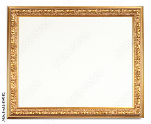 antique gold frame on a white background