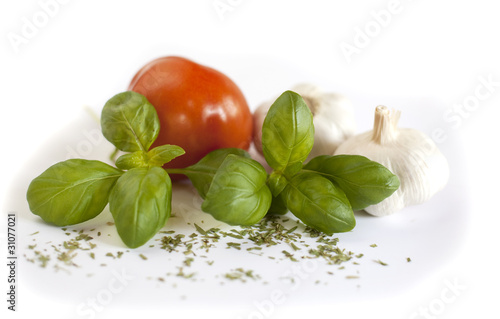 Tomate basilic ail