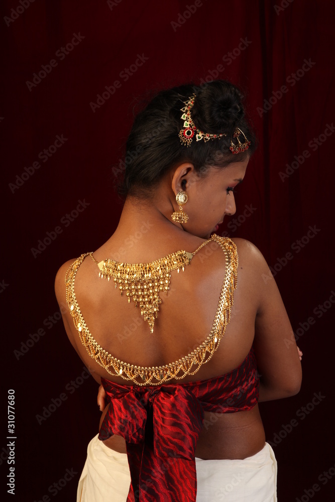 Lady with sales gold ornaments