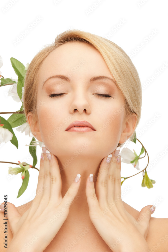 beautiful woman with orchid flower beautiful woman with orchid flower