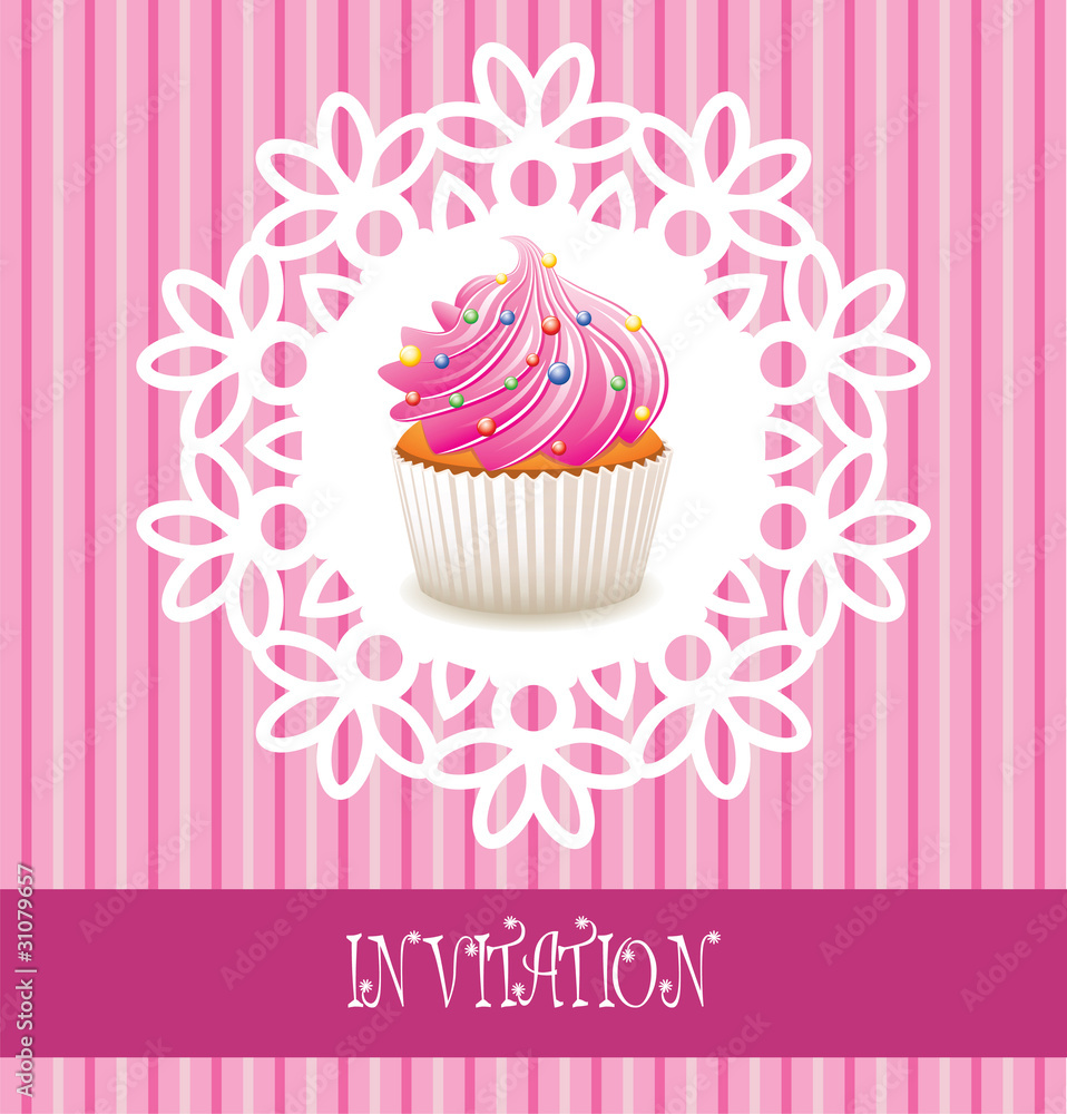 vector retro cupcake card vector retro cupcake card