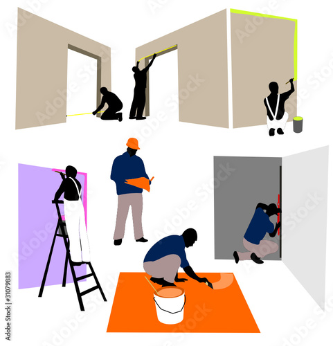 icone bricolage, peintre en batiment, et chef de chantier