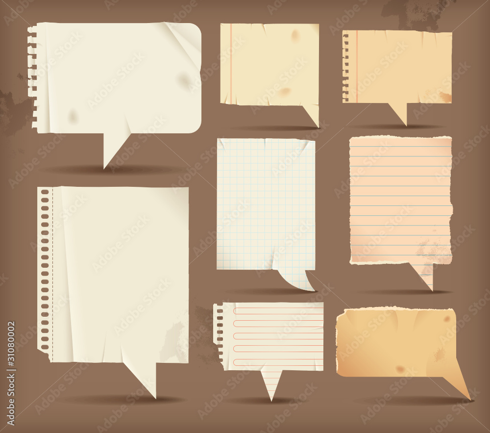 Paper speech bubbles - rectangular Paper speech bubbles - rectangular