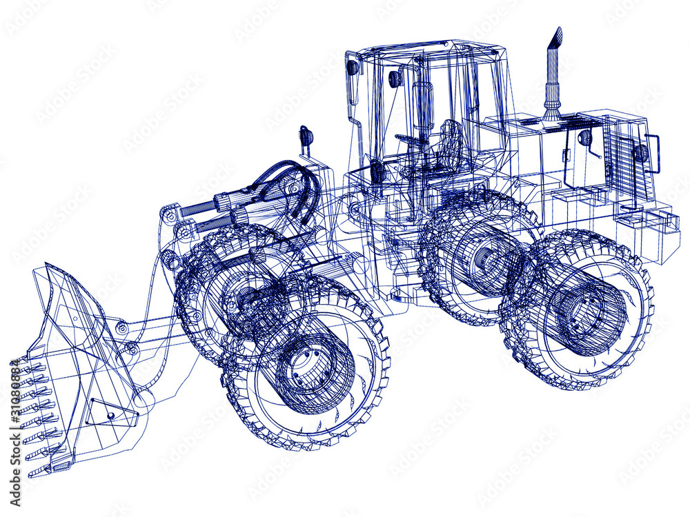 3d model bulldozer