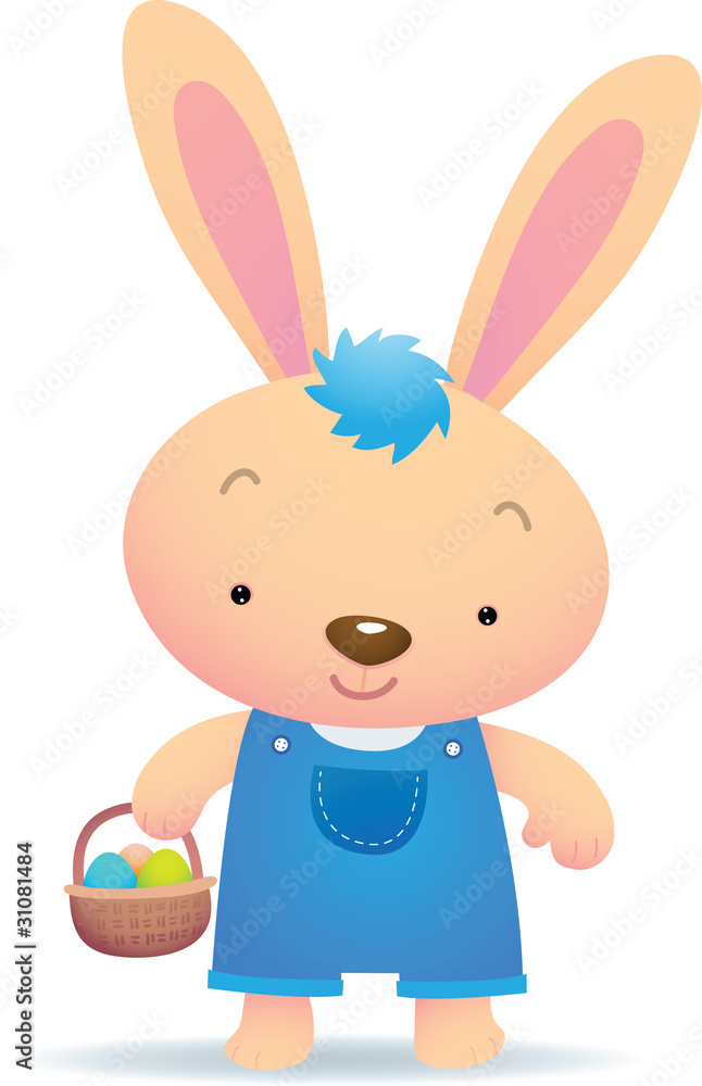 Cute Blue Easter Bunny