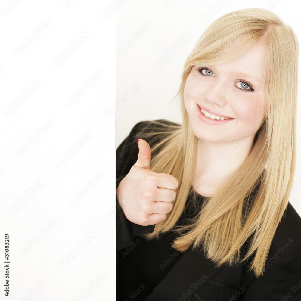 Naklejka premium junge Frau mit Erfolg