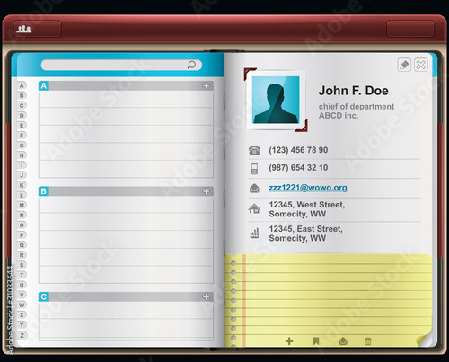 Vector address book template