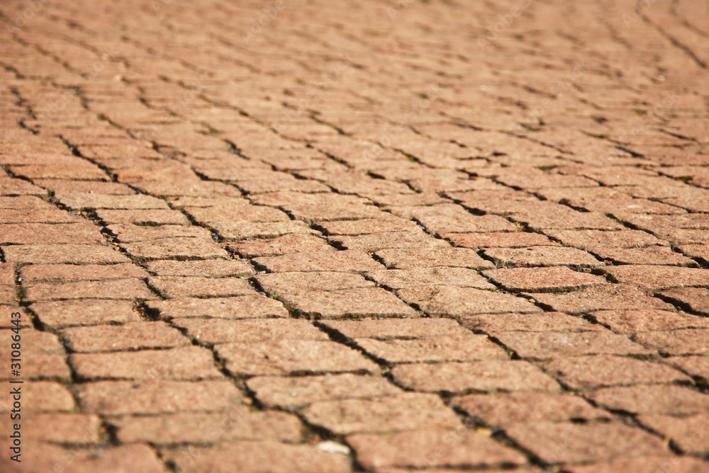 Obraz premium Kopfsteinpflaster rot