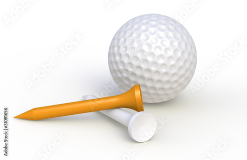 Golf ball and tees