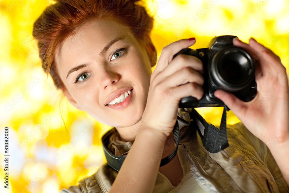 Young woman photographer