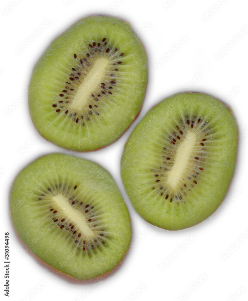Fototapeta premium Three Kiwi on white background