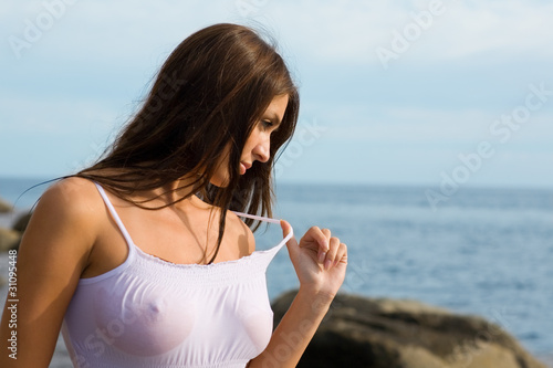 Young sexy brunette woman