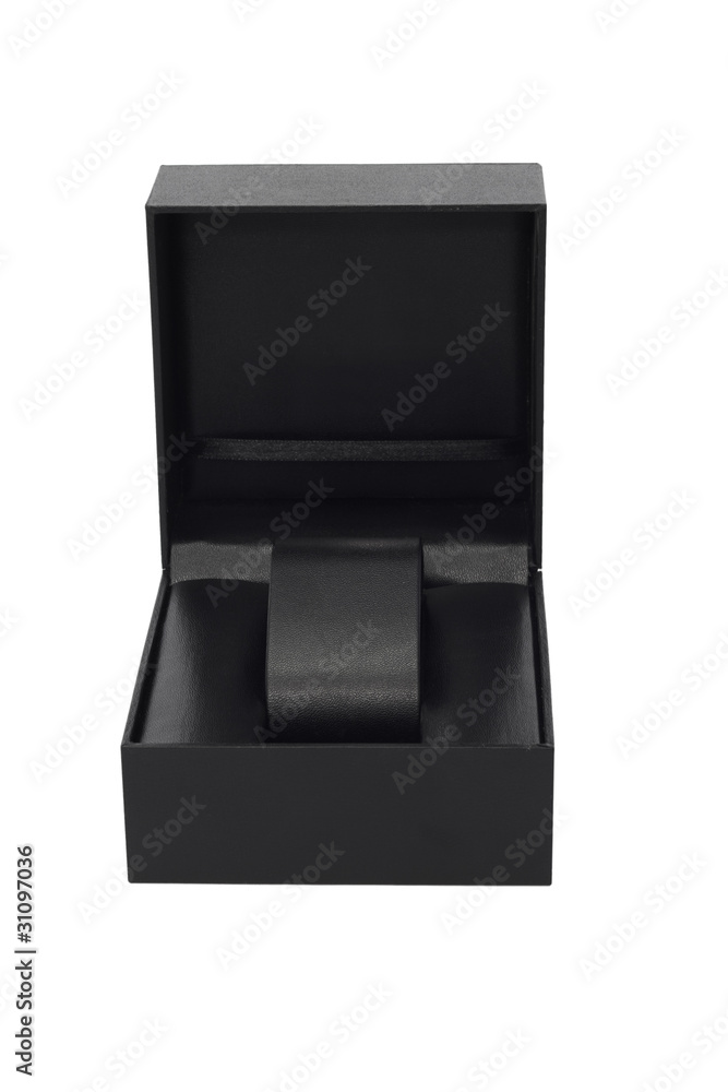 Open black box for watches. Isolated on white Open black box for watches. Isolated on white
